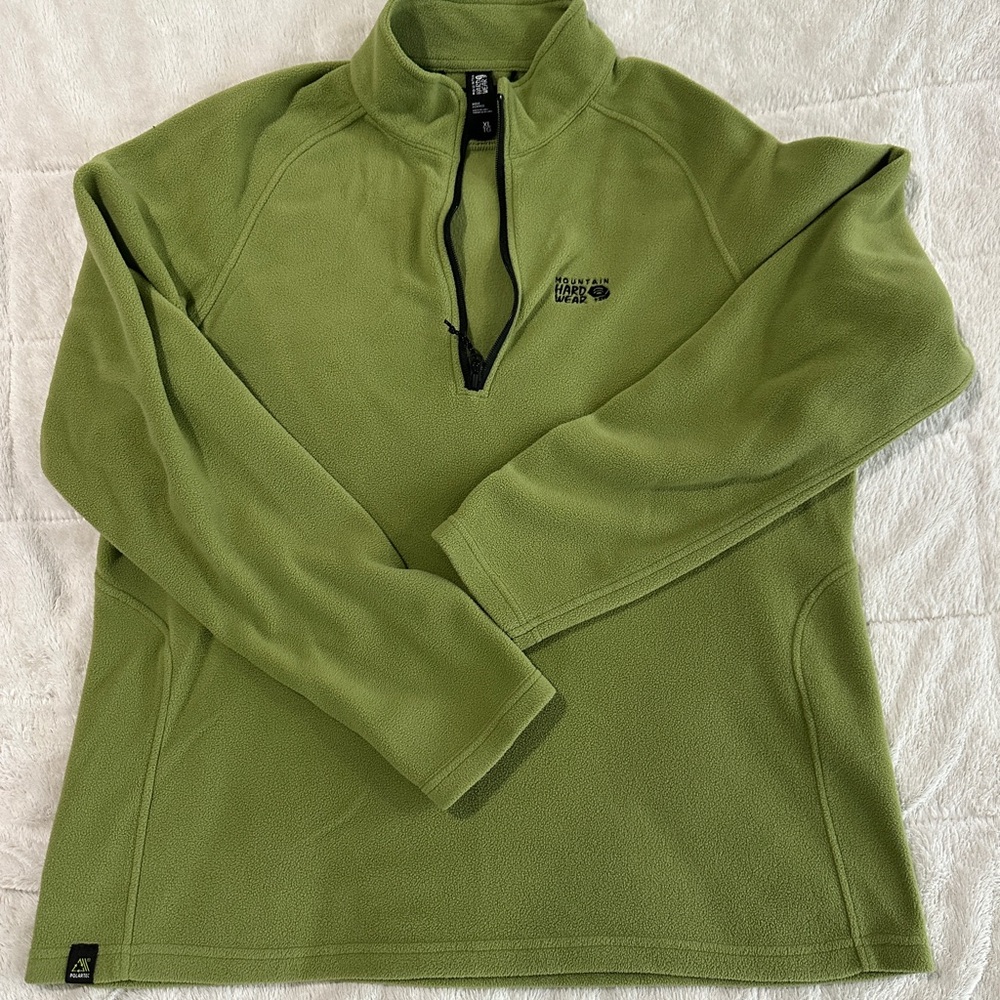 Mountain Hardware Polartec Green Pullover 1/4 Zip Sweatshirt Size XL